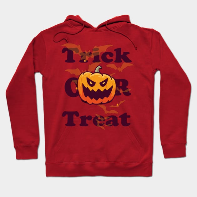 Funny Halloween Gift Trick or treat with scary pumpkin face for men and women Hoodie by NaniMc